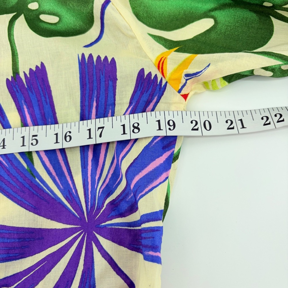 Marc New York Jeans Tropical Leaf Print Button Up Shirt Top Cropped Size S - Picture 5 of 6